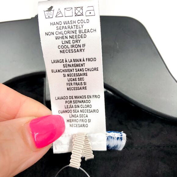 TOMMY BAHAMA Boyfriend Shirt Swim Cover Up Medium Black Cotton Clip Jacquard NWT - Picture 10 of 10